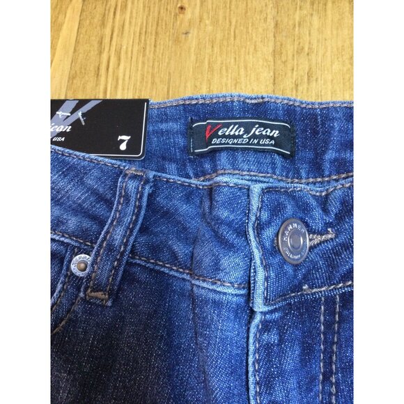 Vella Jean Womens Distressed Skinny Jeans Size 7 Cotton Blend Blue Stretch - Picture 4 of 9